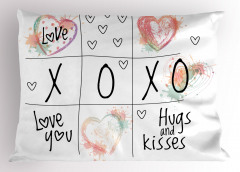 Romantik Xox Oyunu Yastık Kılıfı Kalp Siyah Beyaz