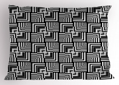 Siyah Beyaz Çizgili Yastık Kılıfı Geometrik Şık