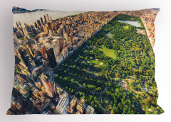 Central Park ve Gökyüzü Yastık Kılıfı ABD Mimari Ağaç