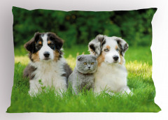 Köpekler ve Kedi Yastık Kılıfı Yeşil Doğa Ağaç