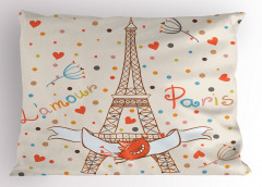 Eyfel'de Romantizm Temalı Yastık Kılıfı Paris ve Aşk
