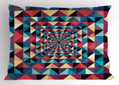 Geometrik Retro Desenli Yastık Kılıfı Rengarenk