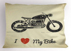 Motosikletimi Seviyorum Yastık Kılıfı Kalp Nostaljik