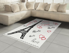 Aşk Temalı Halı (Kilim) Paris Çeyizlik Şık Tasarım