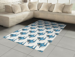 Kızgın Köpek Balığı Halı (Kilim) Mavi Beyaz