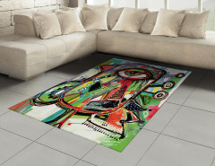 Sanat Eseri Temalı Halı (Kilim) Rengarenk Şık Tasarım