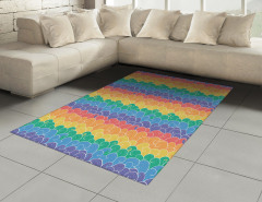 Rengarenk Dalgalar Halı (Kilim) Şık Tasarım