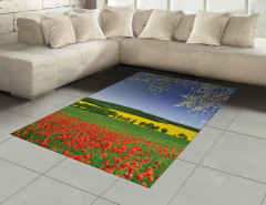 Gelincik ve Ağaç Temalı Halı (Kilim) Çiçekli