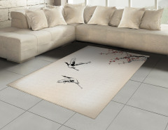 Kiraz Çiçekleri Desenli Halı (Kilim) Çeyizlik