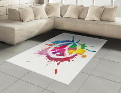 Rengarenk Barış Temalı Halı (Kilim) Sulu Boya