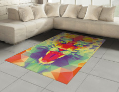 Rengarenk Kaplan Figürü Halı (Kilim) Kaplan Figürü Modern Sanat