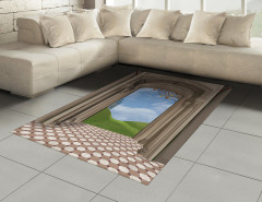 Gökyüzü Koridoru Temalı Halı (Kilim) Bej Beyaz Bulut