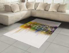 Dekoratif Çiçekler Halı (Kilim) Çeyizlik Şık Tasarım