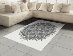 Çiçek Desenli Halı (Kilim) Mandala Şık Tasarım Etnik