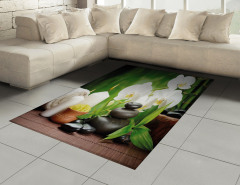 Orkide Mum ve Taş Halı (Kilim) Spa Efektli