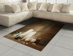 Beyaz Mumlar ve Huzur Halı (Kilim) Şık