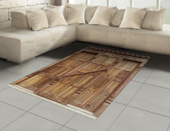 Oymalı Kahverengi Kapı Halı (Kilim) Dekoratif
