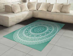 Mandala Çiçeği Desenli Halı (Kilim) Dekoratif