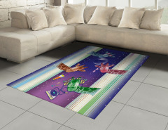 Disko Çağı ve Zürafalar Halı (Kilim) Rengarenk