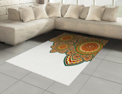 Rengarenk Üç Mandala Halı (Kilim) Dekoratif