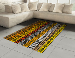 Etnik Afrika Motifleri Halı (Kilim) Kahverengi