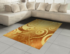 Altın Spiral Desenli Halı (Kilim) Dekoratif