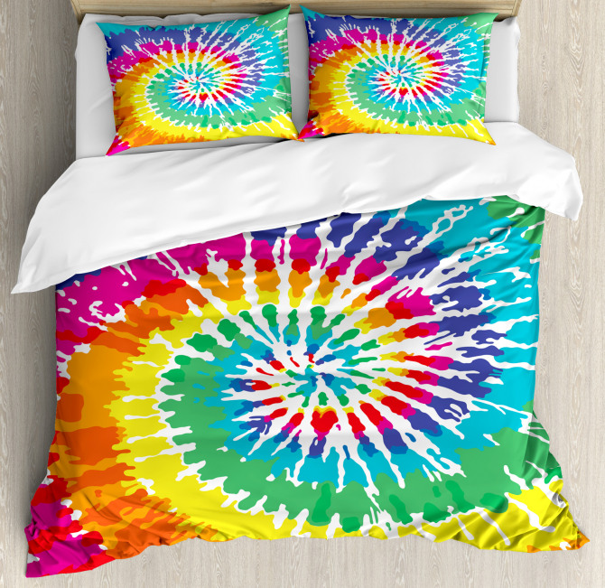 Rainbow Tie Dye Grunge Duvet Cover Set Nev 20322 Jpg