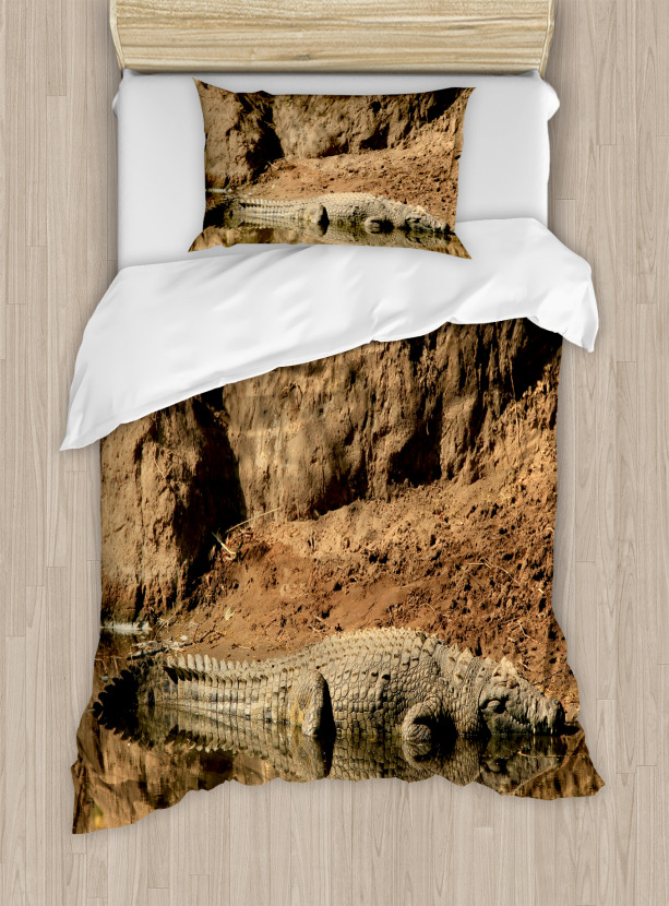Crocodile Hunt In Wild Duvet Cover Set Nev 21726 S Jpg