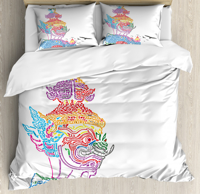 Asian Religious Bird Duvet Cover Set