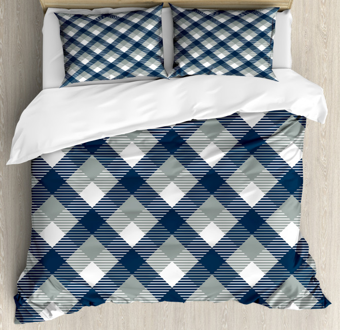 Checkered Tartan Shape Duvet Cover Set