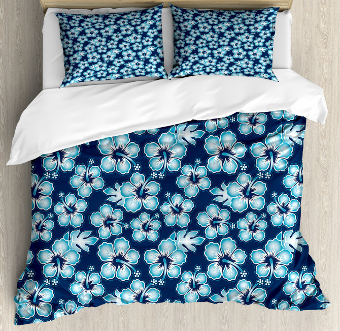 Hibiscus Hawaiian Flowers Duvet Cover Set
