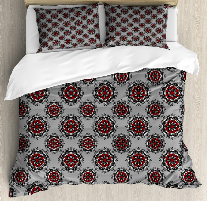 Moroccan Flower Rose Duvet Cover Set