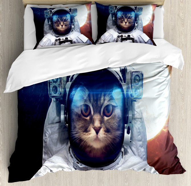 Kitty in Galaxy Dust Duvet Cover Set
