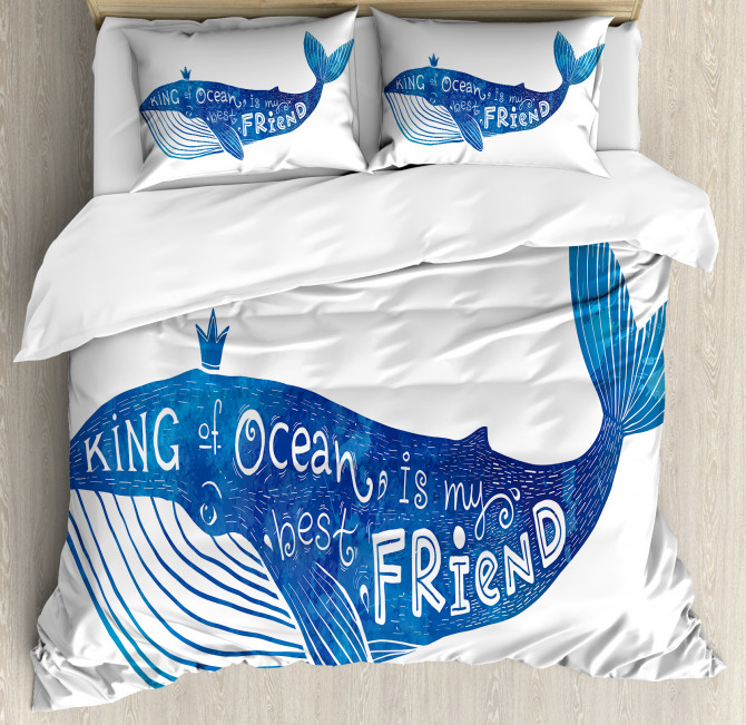 Whale King Friend Duvet Cover Set