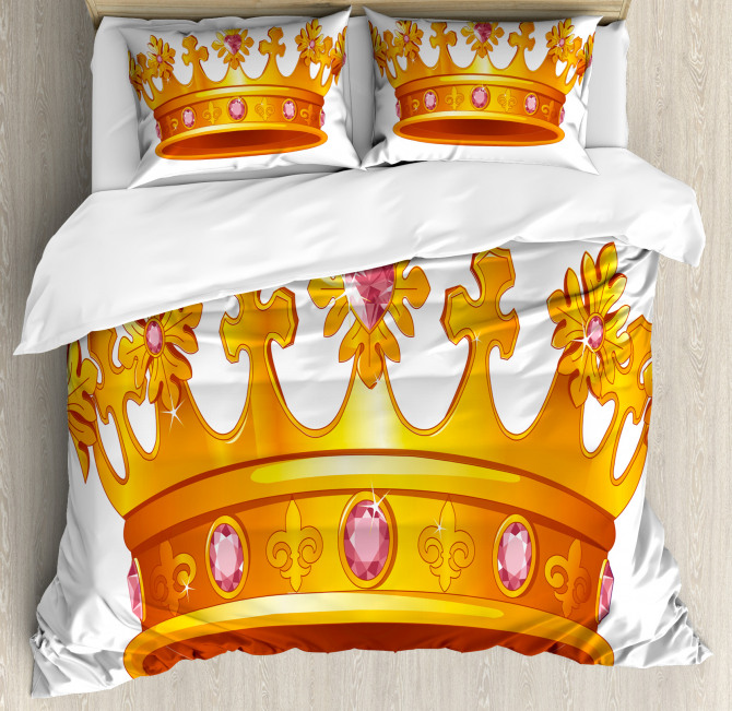 Crown Tiara with Gems Duvet Cover Set