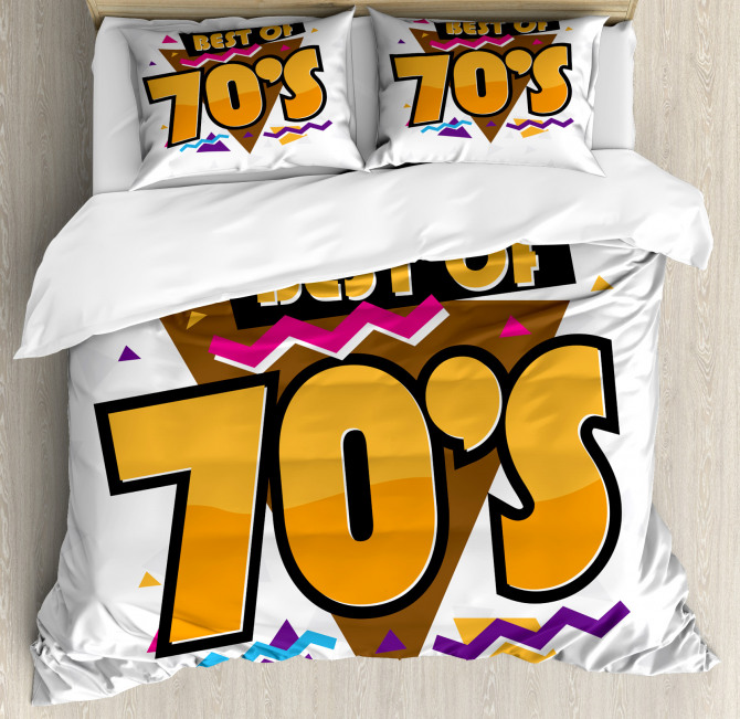 70s Style Retro Label Duvet Cover Set