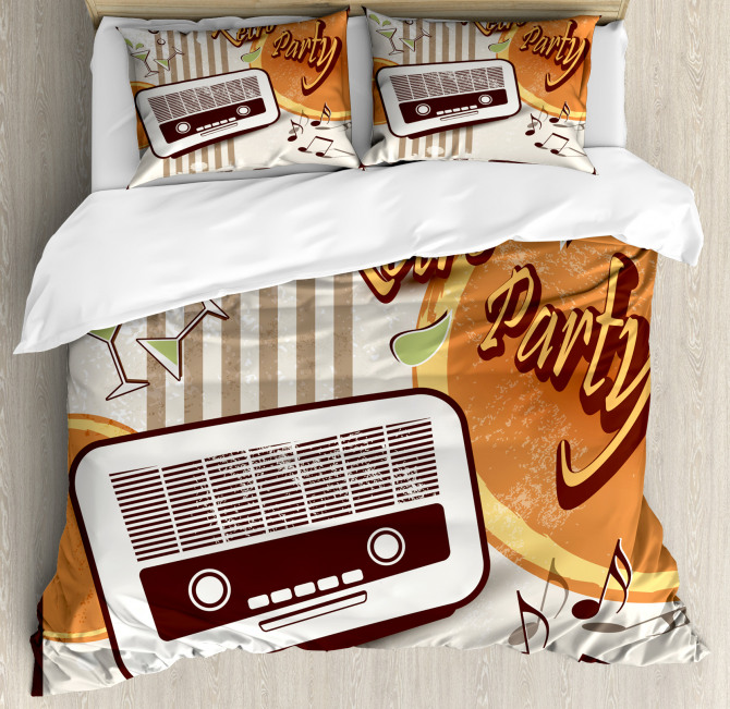 Party Art with Old Radio Duvet Cover Set