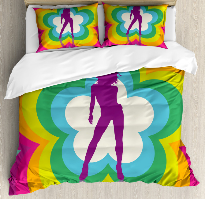 Flower Woman Dance Duvet Cover Set
