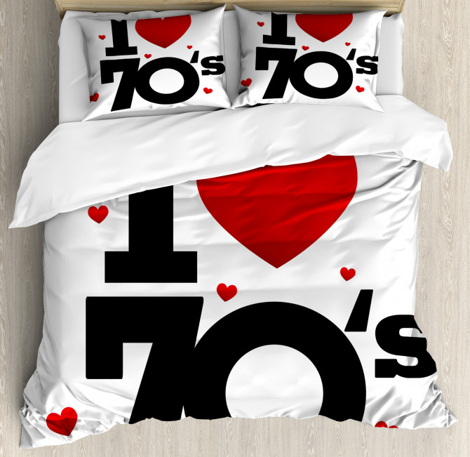 Seventies Icon Hearts Duvet Cover Set