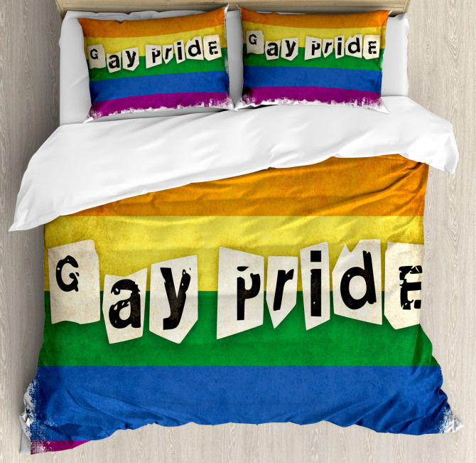 LGBT Parade Retro Style Duvet Cover Set