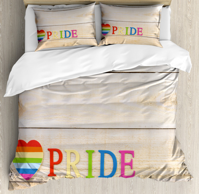 Heart Sign Colorful Love Duvet Cover Set