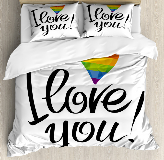 Heart Gay Couples Love Duvet Cover Set