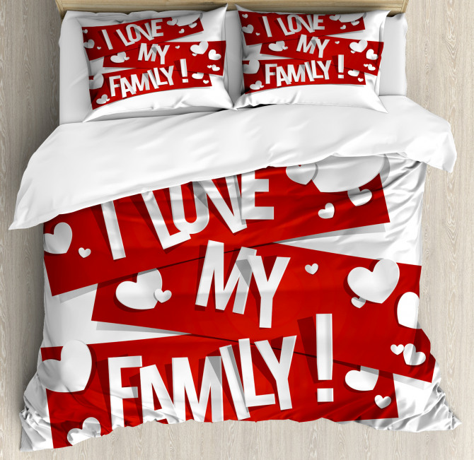 Family Love Heart Duvet Cover Set