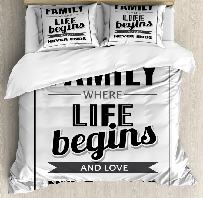Family Phrase Motivation Duvet Cover Set