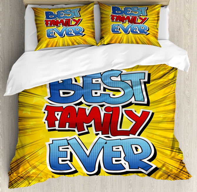 Best Family Ever Words Duvet Cover Set