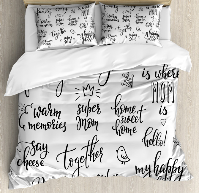 Family Lettering Duvet Cover Set