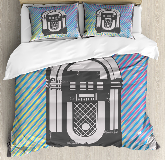 Vintage Music Box Party Duvet Cover Set