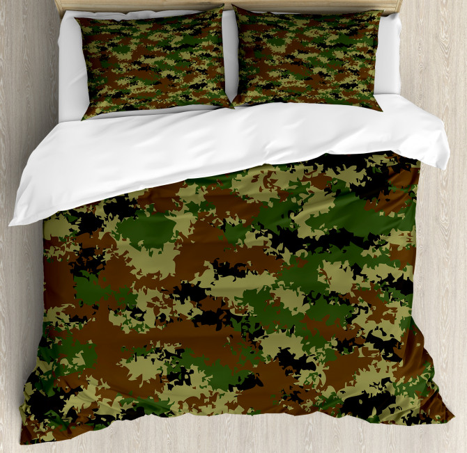 Grunge Graphic Camouflage Duvet Cover Set