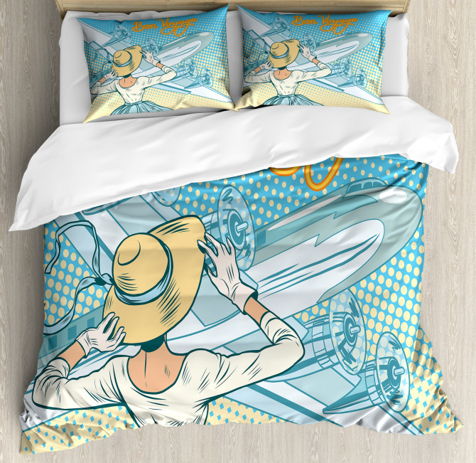 Aircraft Pop Art Duvet Cover Set