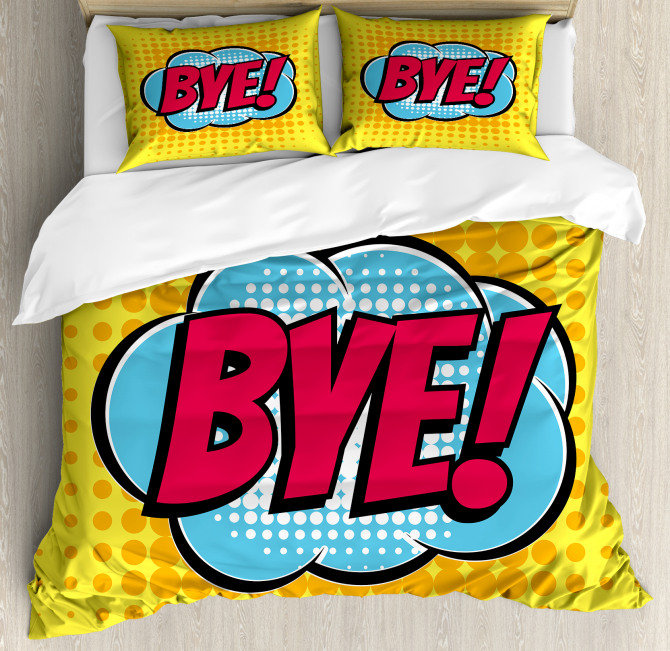 Comic Book Text Duvet Cover Set
